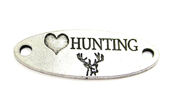 Love Hunting - 2 Hole Connector Genuine American Pewter Charm