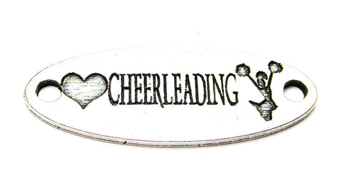 Love Cheerleading - 2 Hole Connector Genuine American Pewter Charm