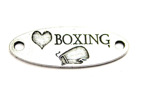 Love Boxing - 2 Hole Connector Genuine American Pewter Charm