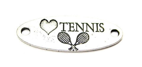 Love Tennis - 2 Hole Connector Genuine American Pewter Charm