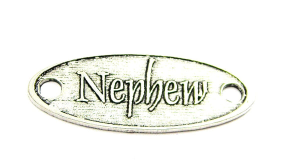 Nephew - 2 Hole Connector Genuine American Pewter Charm