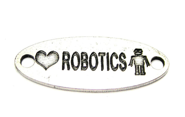 Love Robotics - 2 Hole Connector Genuine American Pewter Charm