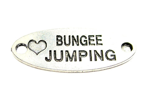 Love Bungee Jumping - 2 Hole Connector Genuine American Pewter Charm