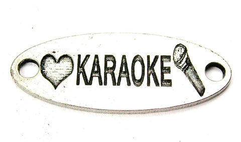 Love Karaoke - 2 Hole Connector Genuine American Pewter Charm