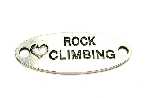 Love Rock Climbing - 2 Hole Connector Genuine American Pewter Charm