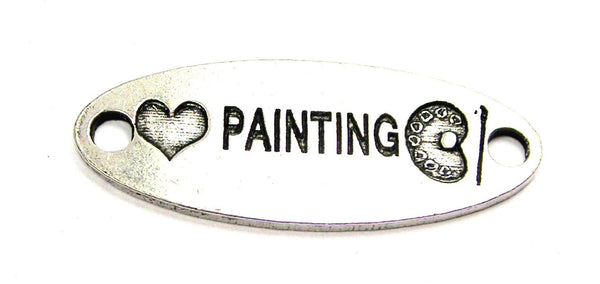 Love Painting - 2 Hole Connector Genuine American Pewter Charm