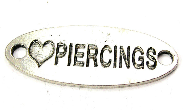 Love Piercings - 2 Hole Connector Genuine American Pewter Charm