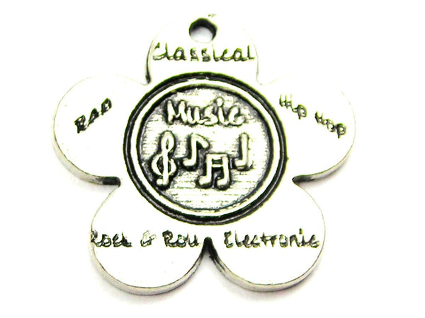 The Music Flower Genuine American Pewter Charm
