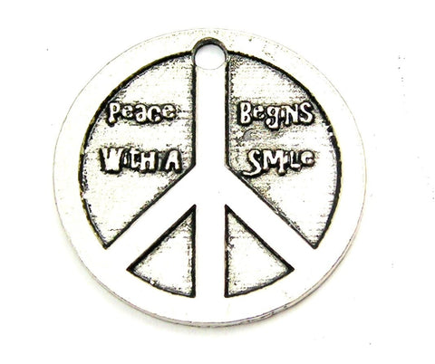 Peace Beings With A Smile Genuine American Pewter Charm