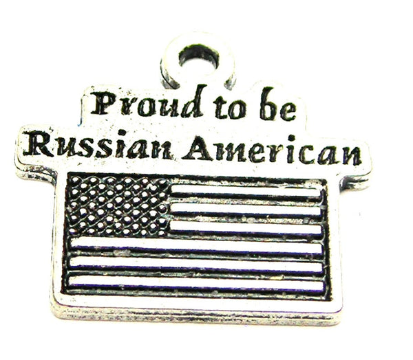 Proud To Be Russian American Genuine American Pewter Charm