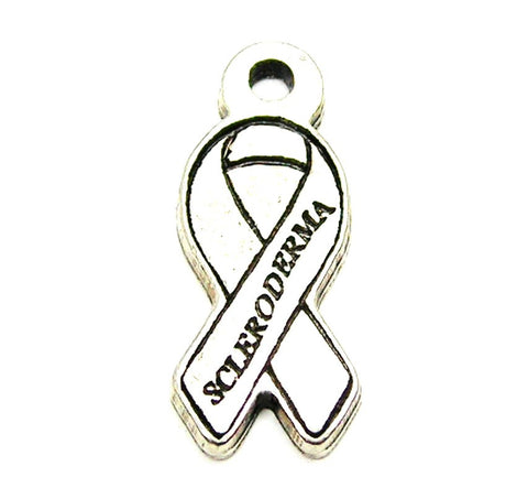 Scleroderma Awareness Ribbon Genuine American Pewter Charm