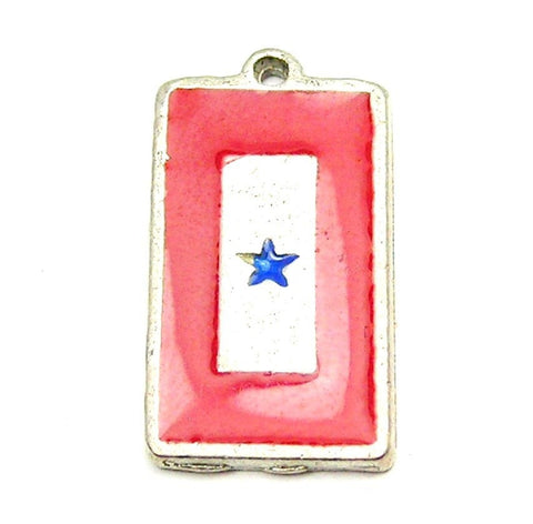 Hand Painted Blue Star Mother Flag Genuine American Pewter Charm
