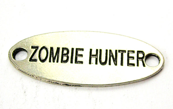 Zombie Hunter - 2 Hole Connector Genuine American Pewter Charm