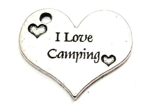 I Love Camping Heart Genuine American Pewter Charm