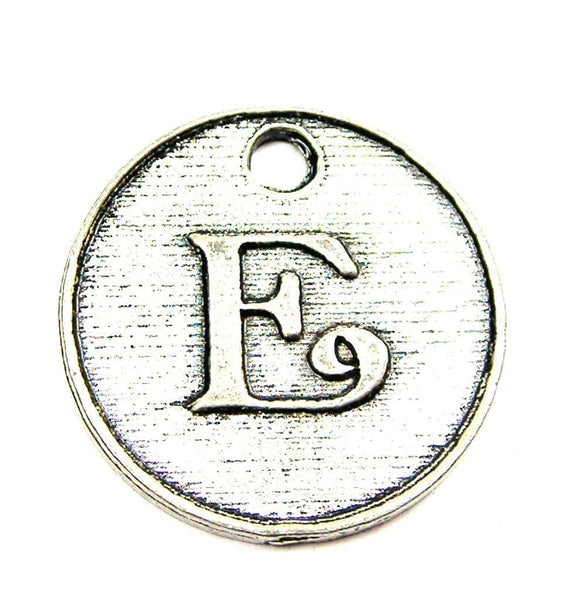 Initial E Circle Genuine American Pewter Charm