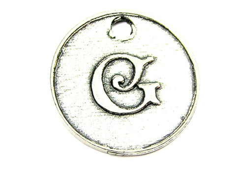 Initial G Circle Genuine American Pewter Charm