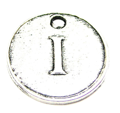 Initial I Circle Genuine American Pewter Charm