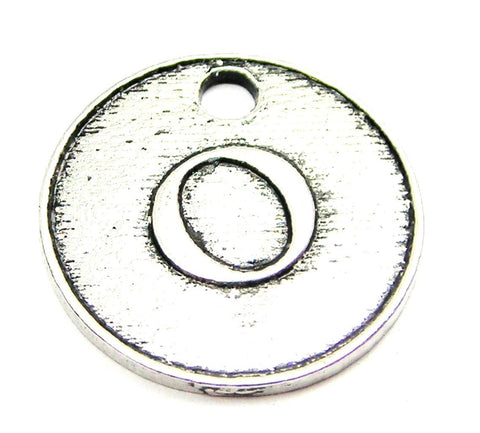 Initial O Circle Genuine American Pewter Charm