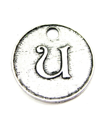 Initial U Circle Genuine American Pewter Charm