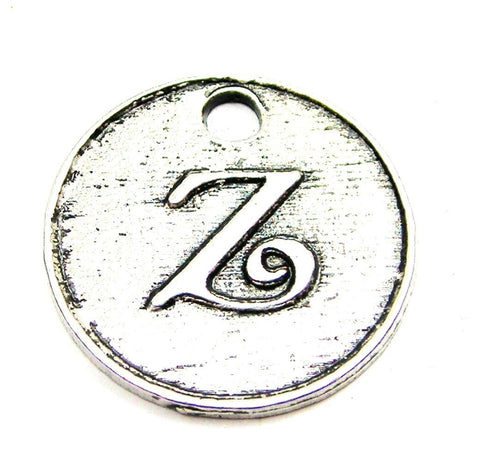 Initial Z Circle Genuine American Pewter Charm