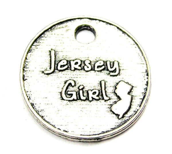 Jersey Girl Circle Genuine American Pewter Charm