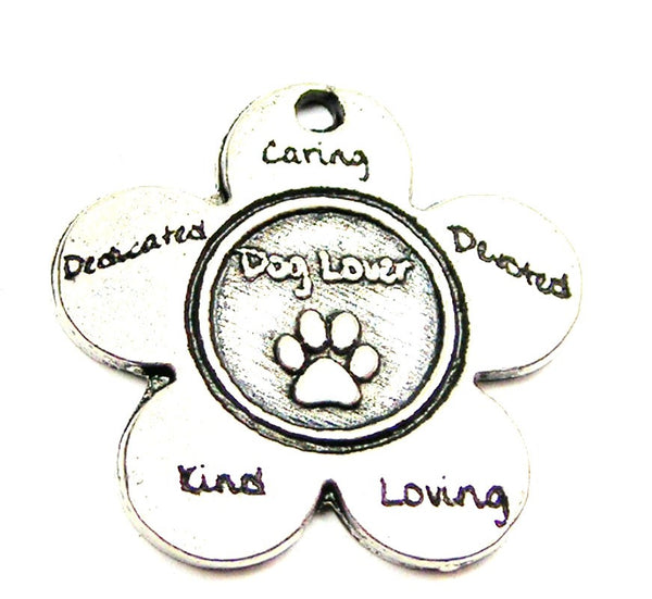 The Dog Lover Flower Small Genuine American Pewter Charm