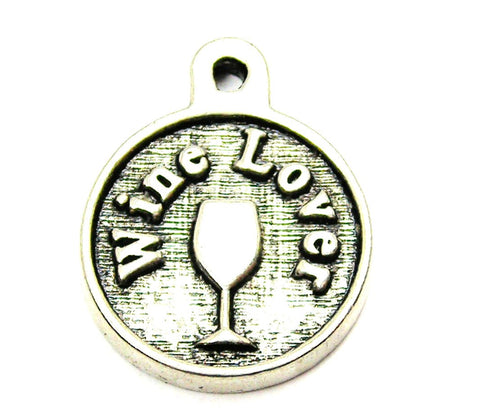 Wine Lover Deep Circle Genuine American Pewter Charm