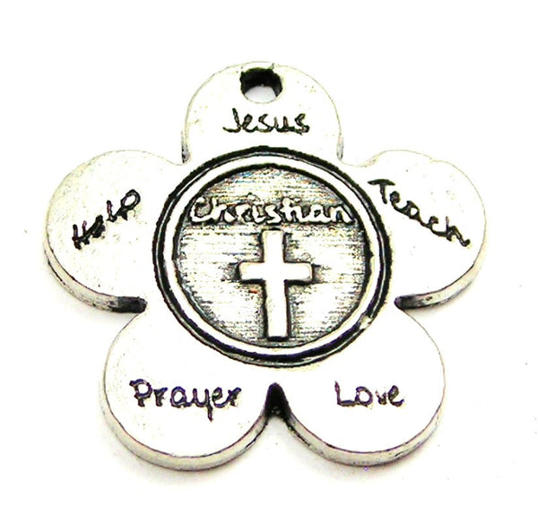 The Christian Flower Large Genuine American Pewter Charm