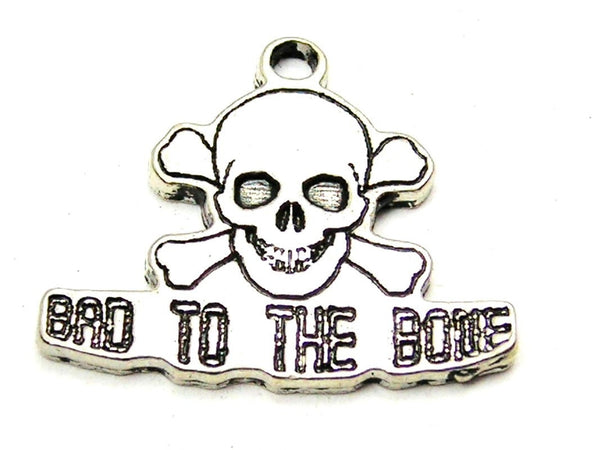 Bad To The Bone Male Skull Genuine American Pewter Charm