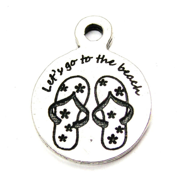 Flip Fops Let's Go To The Beach Genuine American Pewter Charm