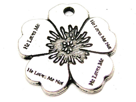 He Loves Me He Loves Me Not Flower Genuine American Pewter Charm