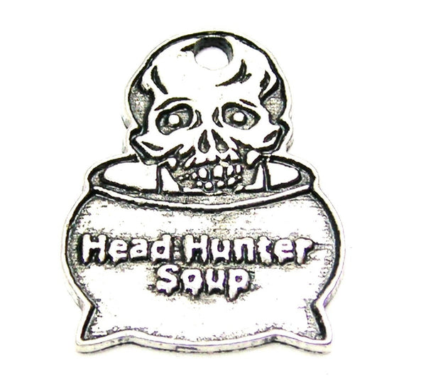 Head Hunter Soup Genuine American Pewter Charm
