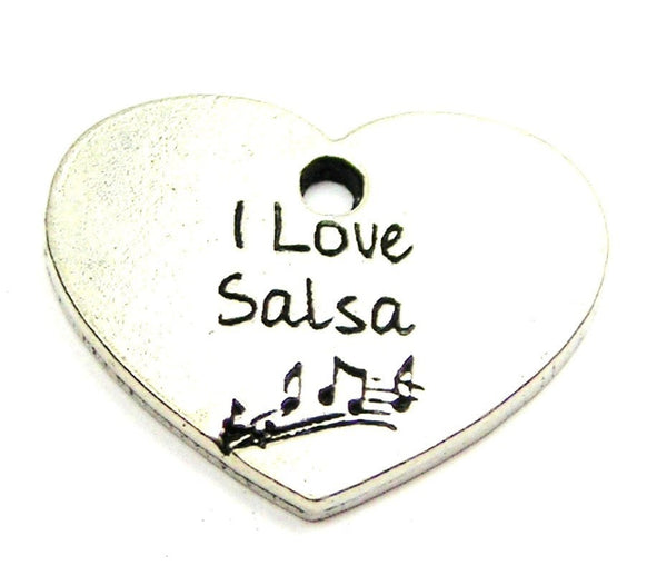 I Love Salsa Genuine American Pewter Charm