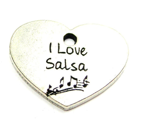 I Love Salsa Genuine American Pewter Charm