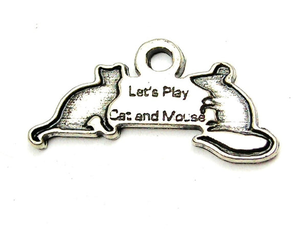 Let's Play Cat And Mouse Genuine American Pewter Charm