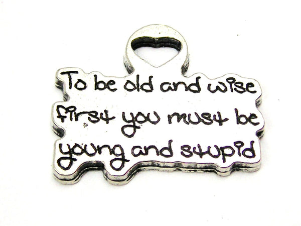 To Be Old And Wise First You Must Be Young And Stupid Genuine American Pewter Charm