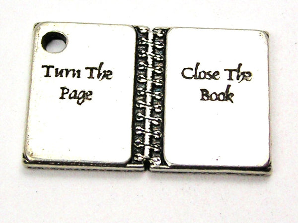 Turn The Page Close The Book Genuine American Pewter Charm