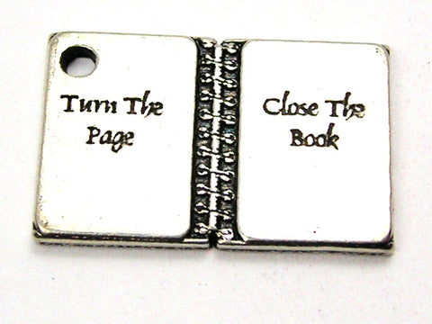 Turn The Page Close The Book Genuine American Pewter Charm