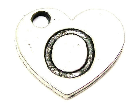 Heart Shaped Initial O Genuine American Pewter Charm