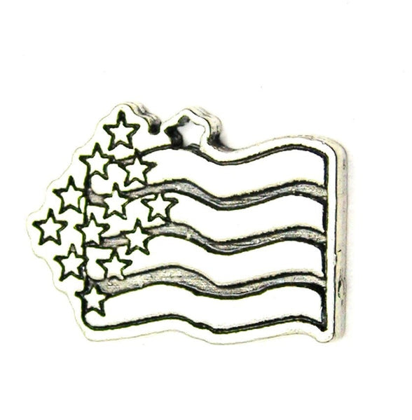 Abstract American Flag Genuine American Pewter Charm