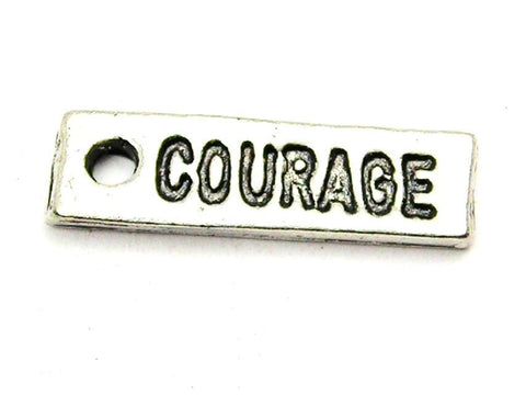 Courage Tab Genuine American Pewter Charm