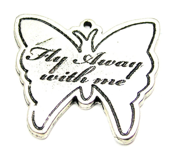 Fly Way With Me Butterfly Genuine American Pewter Charm