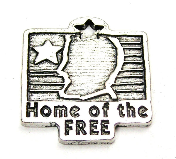 Home Of The Free Genuine American Pewter Charm