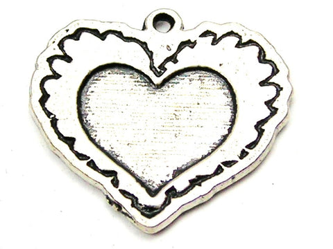 Scribble Heart Genuine American Pewter Charm