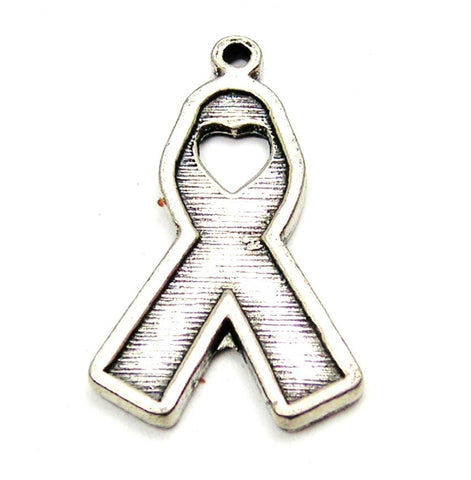 Flat Engraved Awareness Ribbon Genuine American Pewter Charm