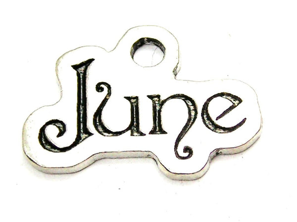 June Outlined Genuine American Pewter Charm