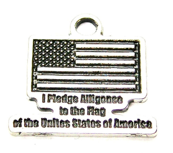 I Pledge Allegiance To The Flag Of The Unites States Of America Genuine American Pewter Charm