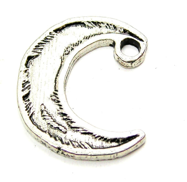 Crescent Moon With Detail Genuine American Pewter Charm