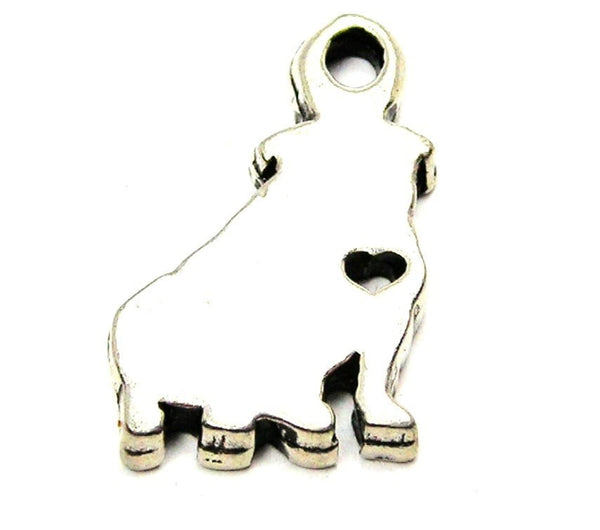 Bulldog With Heart Genuine American Pewter Charm
