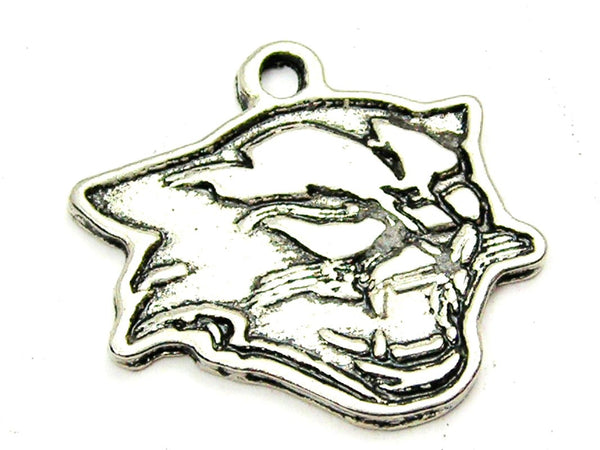 Roaring Tiger Mascot Large Genuine American Pewter Charm